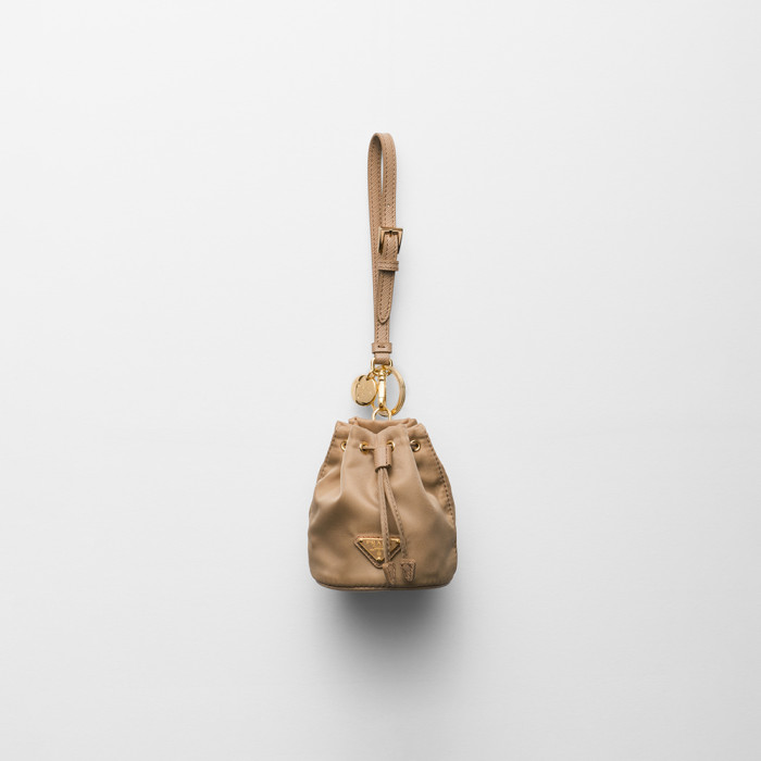 NIGO PRADA Black Mini Icon Re-nylon Keychain Charm #nigo336002
