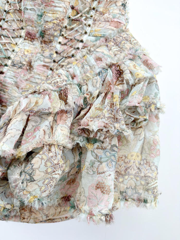 NIGO Zimmermann Rebellion Frayed Mini Dress Mint Floral #nigo336019