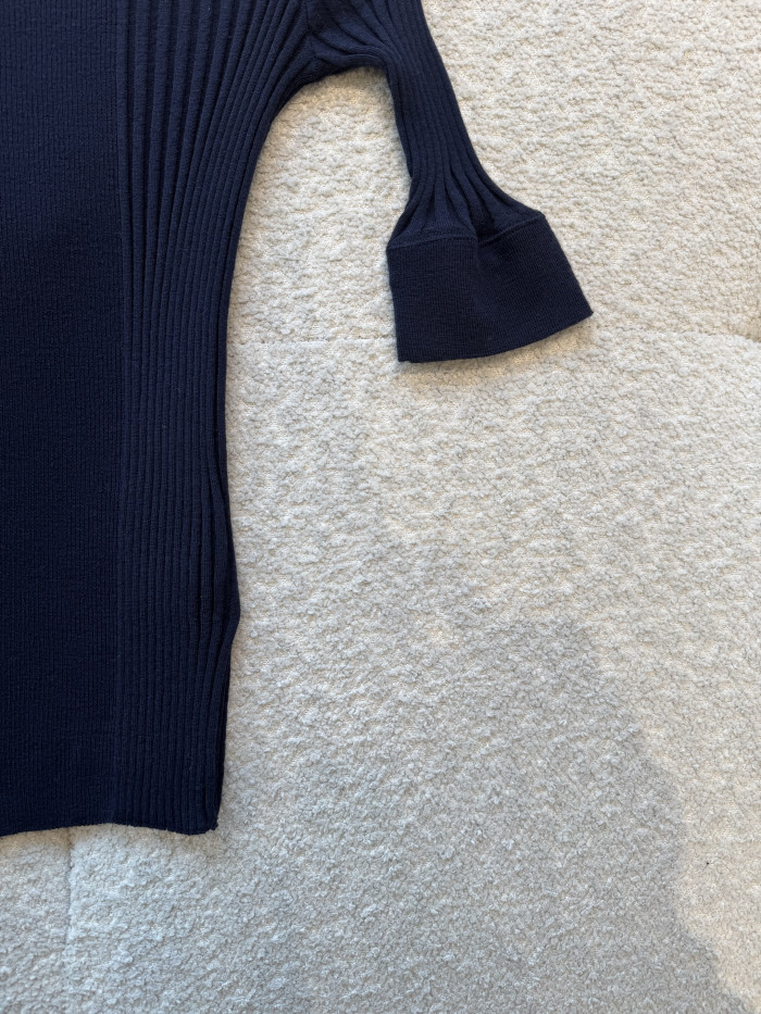 NIGO MiuMiu Navy Ribbed Knit Wool Sweater #nigo336058