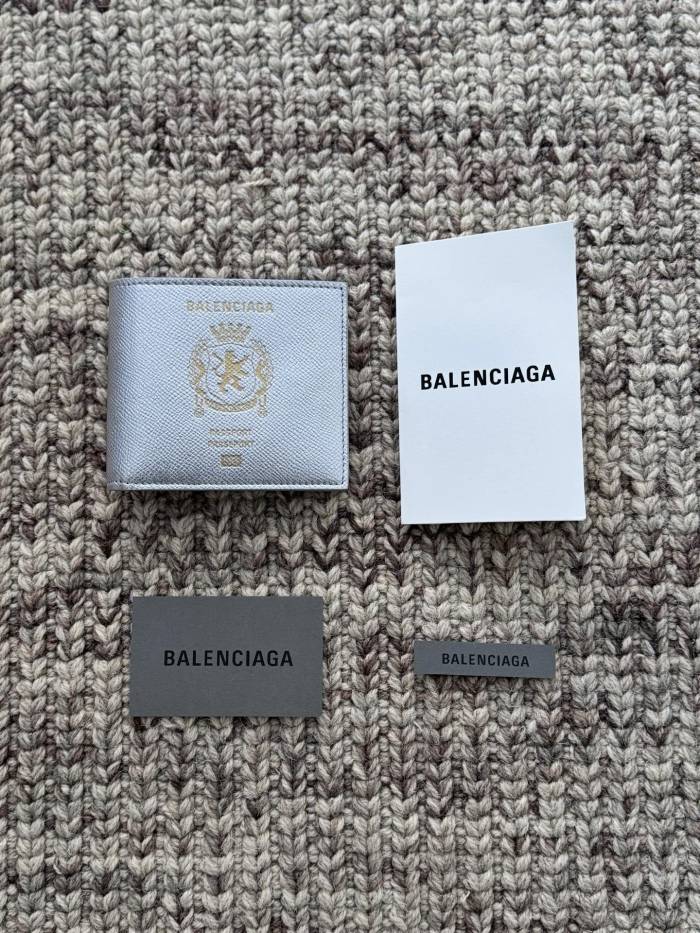NIGO Balenciaga Men' Passport Square Folded Wallet in Silver #nigo336007
