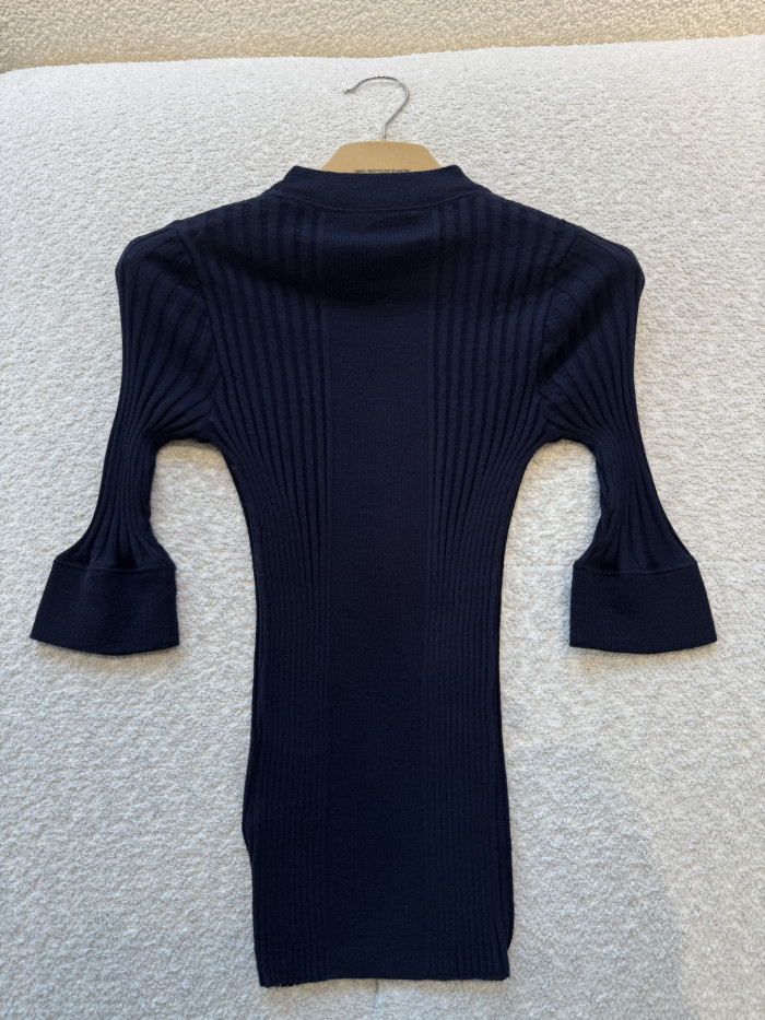 NIGO MiuMiu Navy Ribbed Knit Wool Sweater #nigo336058