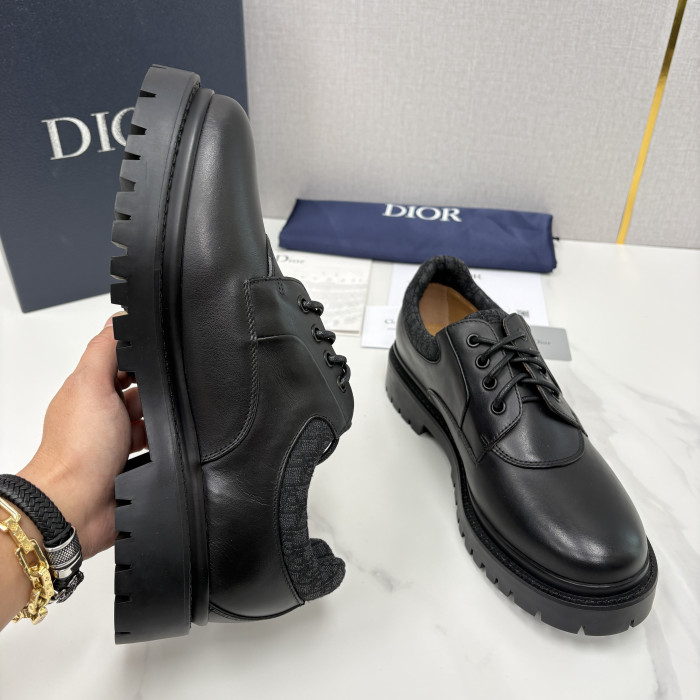 NIGO DIOR Dior Explorer III Derby Shoe Black Smooth Calfskin and Black Dior Oblique Jacquard #nigo336111
