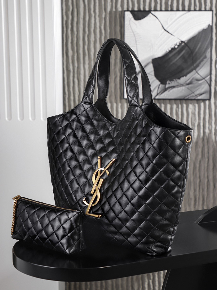 NIGO Saint Laurent ICARE quilted lambskin in Black #nigo336145
