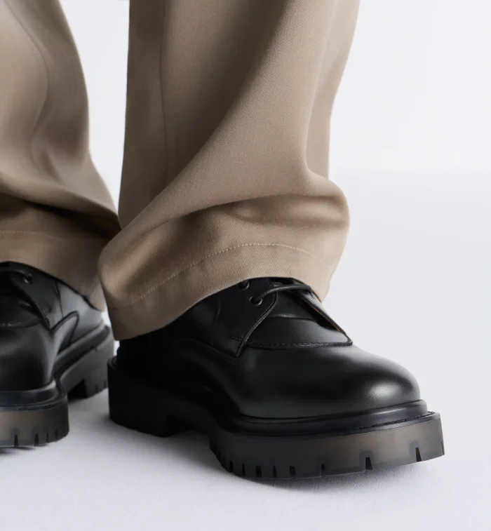 NIGO DIOR Dior Explorer III Derby Shoe Black Smooth Calfskin and Black Dior Oblique Jacquard #nigo336111