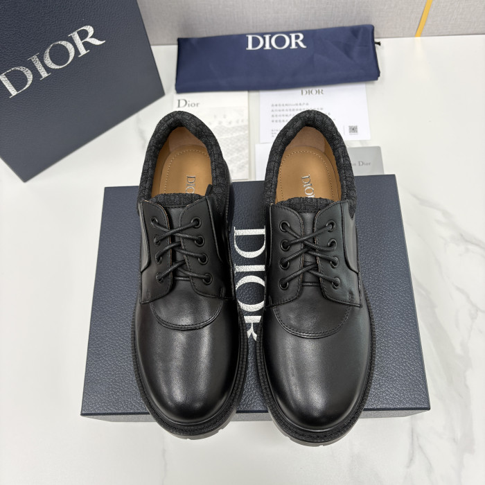 NIGO DIOR Dior Explorer III Derby Shoe Black Smooth Calfskin and Black Dior Oblique Jacquard #nigo336111