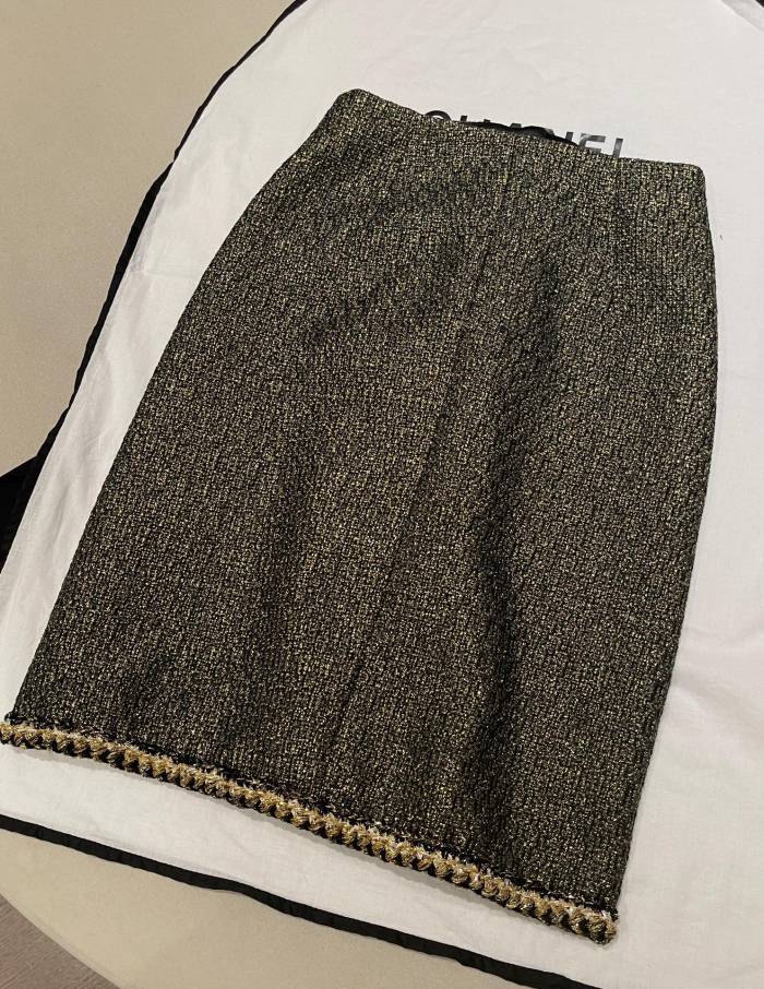 NIGO Chanel Jacket Skitr Tweed Gold Black #nigo336118