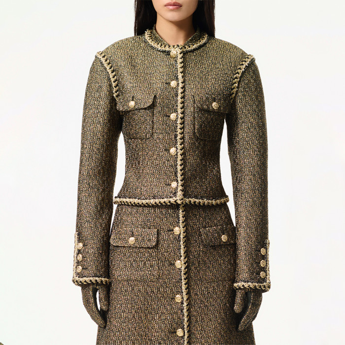 NIGO Chanel Jacket Skitr Tweed Gold Black #nigo336118