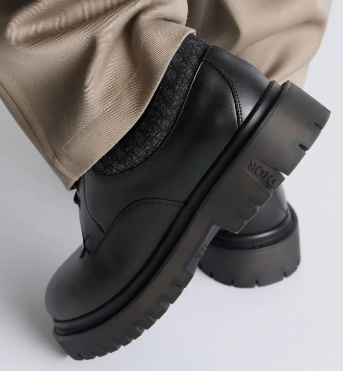 NIGO DIOR Dior Explorer III Derby Shoe Black Smooth Calfskin and Black Dior Oblique Jacquard #nigo336111