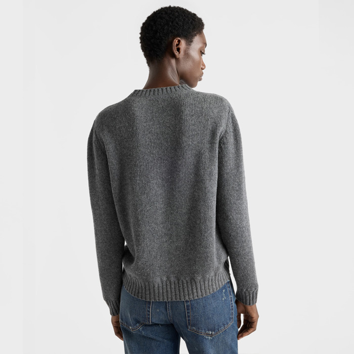 NIGO Prada Slate Gray Cashmere And Wool Prada Logo Crew-neck Sweater #nigo336172