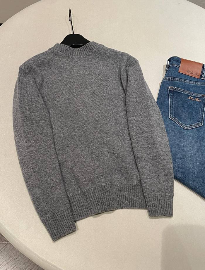 NIGO Prada Slate Gray Cashmere And Wool Prada Logo Crew-neck Sweater #nigo336172