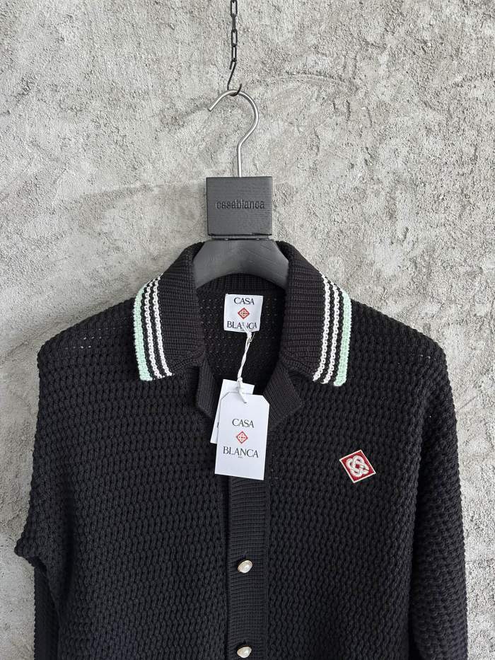 NIGO Casablanca Embroidered Cotton Crochet Long Sleeve Shirt #nigo328140