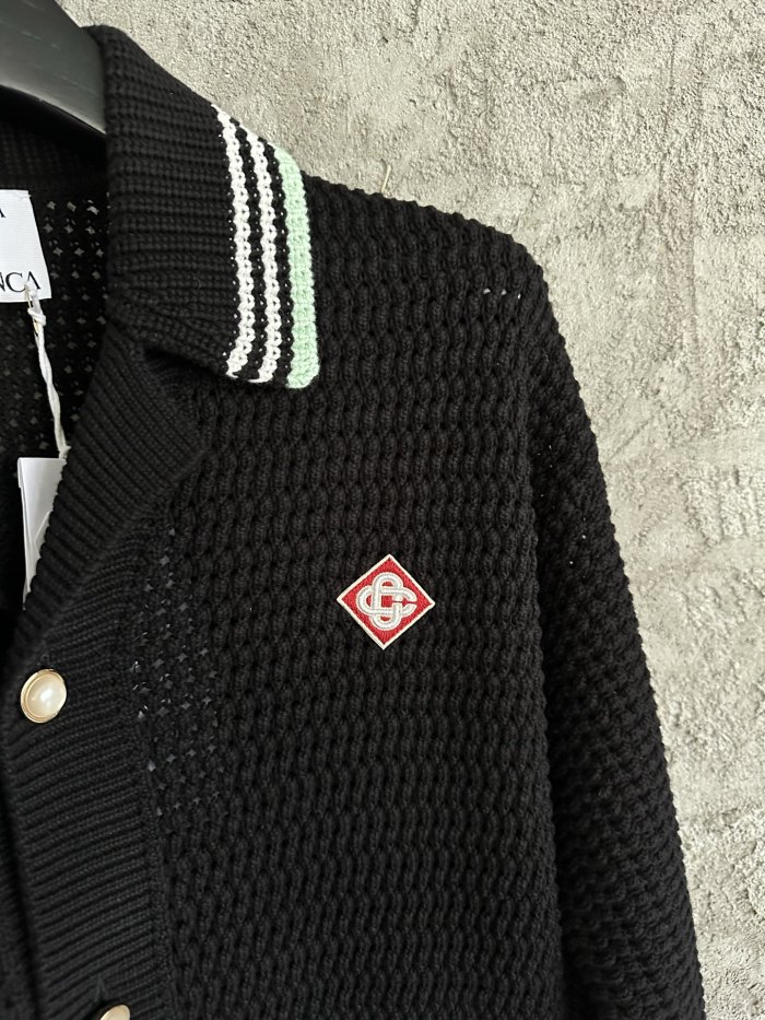 NIGO Casablanca Embroidered Cotton Crochet Long Sleeve Shirt #nigo328140