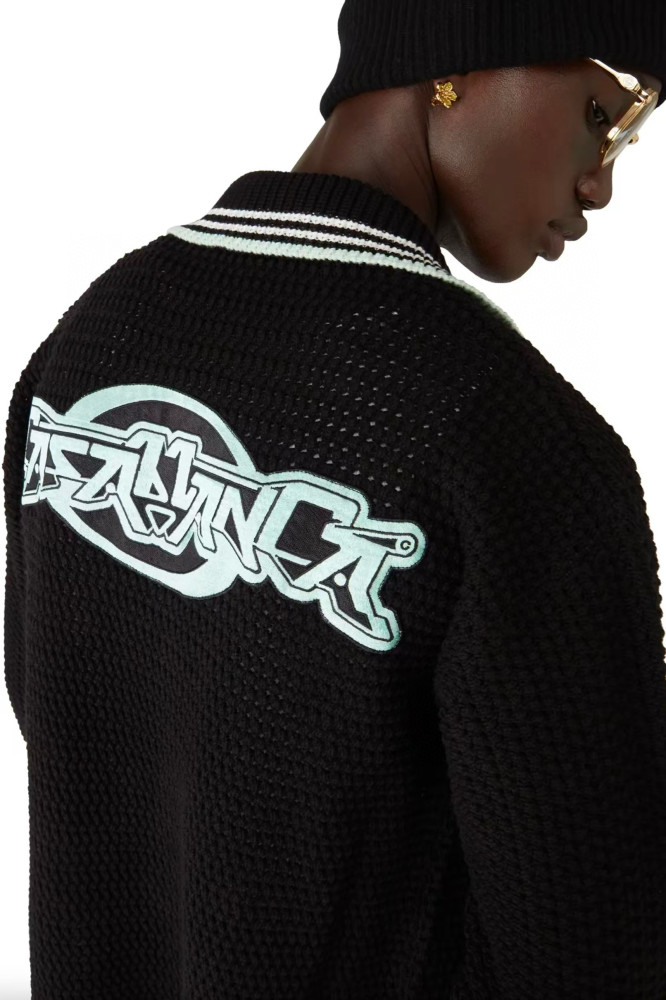NIGO Casablanca Embroidered Cotton Crochet Long Sleeve Shirt #nigo328140