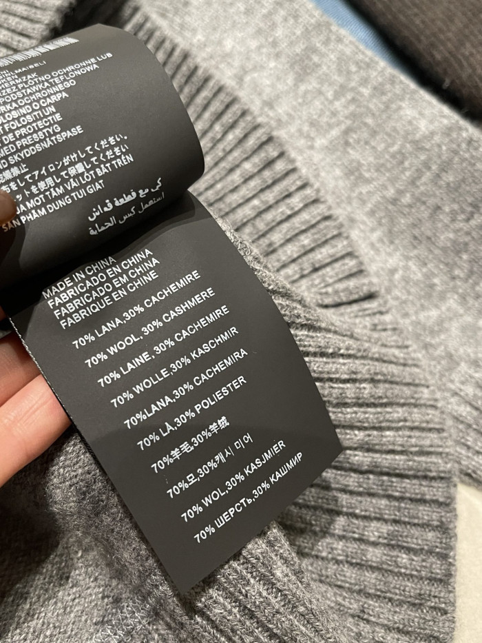 NIGO Prada Slate Gray Cashmere And Wool Prada Logo Crew-neck Sweater #nigo336172