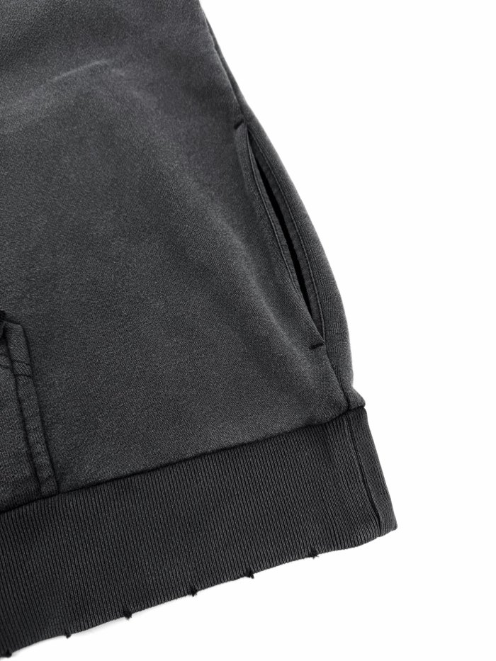 NIGO Balenciaga Men's Transparent Tape Ripped Pocket Hoodie in Faded Black #nigo336331