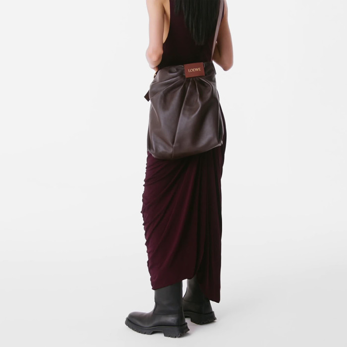 NIGO Loewe Draped Tote in Mellow Nappa Lambskin Black #nigo336454