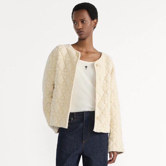 NIGO DIOR DiorAlps Cannage Jacket White Wool-Cashmere Blend Knit #nigo336560
