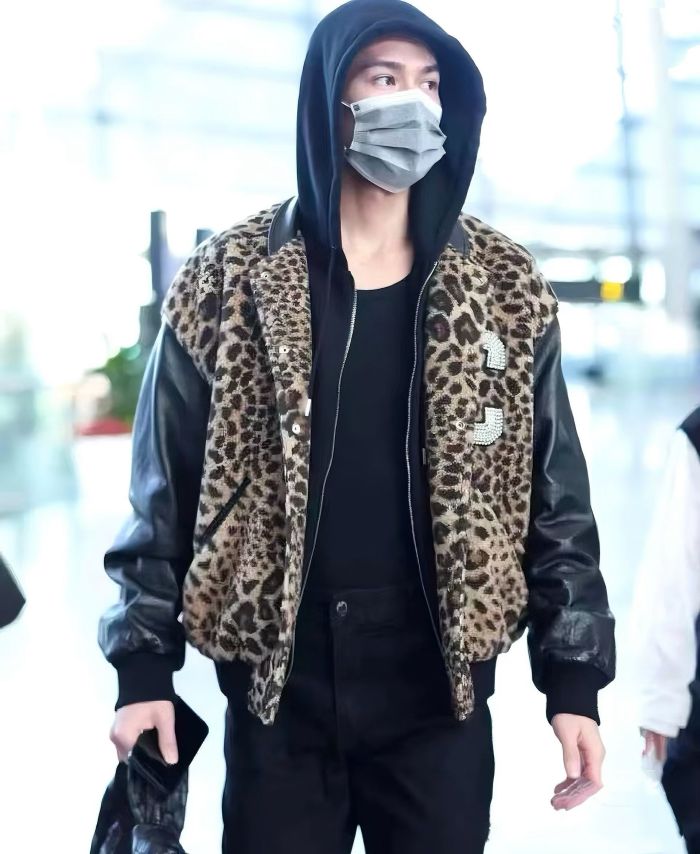 NIGO Celine Crystal-Embellished Leopard-Print Bomber Jacket #nigo336558