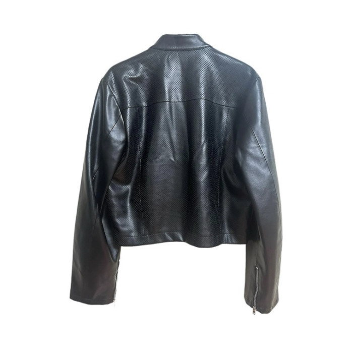 NIGO Mowalola Perforated Leather Biker Jacket #nigo336556
