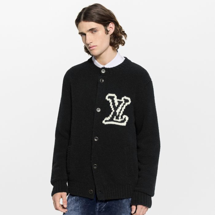 NIGO Louis Vuitton Chunky Intarsia Signature Cardigan #nigo336264