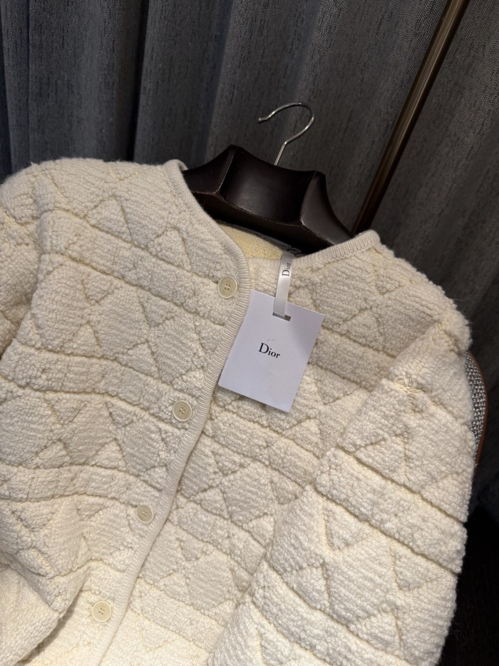 NIGO DIOR DiorAlps Cannage Jacket White Wool-Cashmere Blend Knit #nigo336560