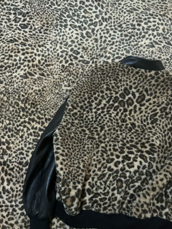 NIGO Celine Crystal-Embellished Leopard-Print Bomber Jacket #nigo336558