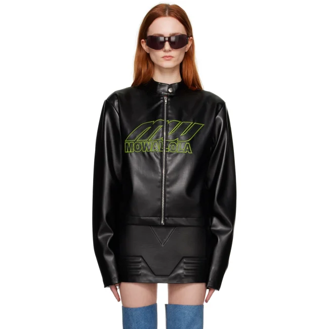 NIGO Mowalola Perforated Leather Biker Jacket #nigo336556