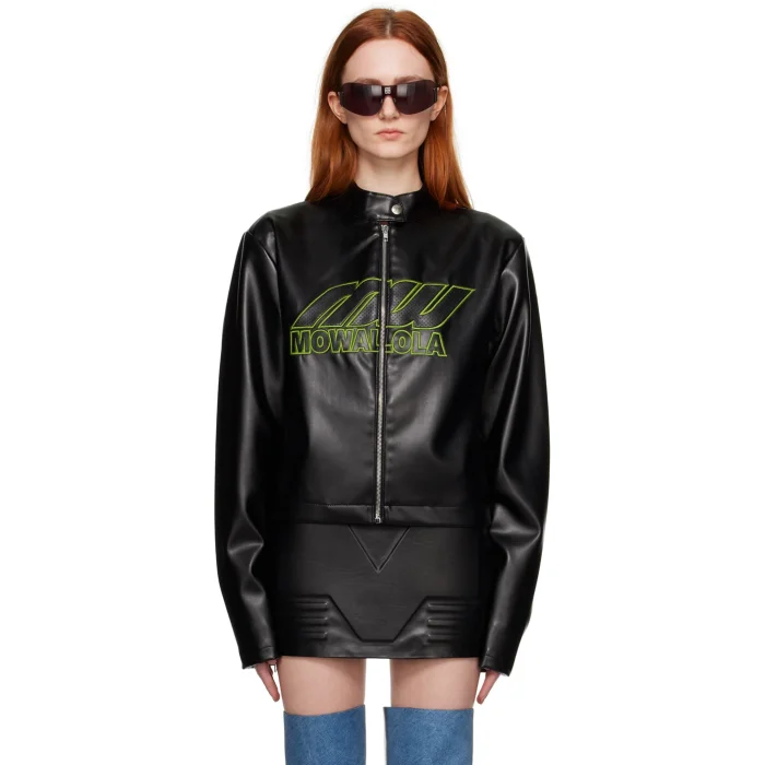 NIGO Mowalola Perforated Leather Biker Jacket #nigo336556