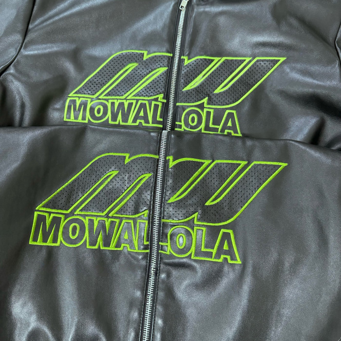 NIGO Mowalola Perforated Leather Biker Jacket #nigo336556