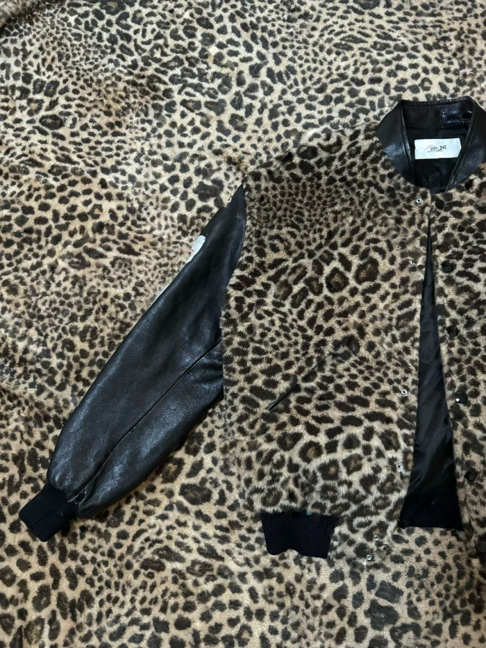 NIGO Celine Crystal-Embellished Leopard-Print Bomber Jacket #nigo336558