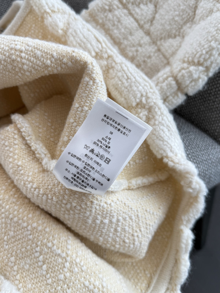 NIGO DIOR DiorAlps Cannage Jacket White Wool-Cashmere Blend Knit #nigo336560