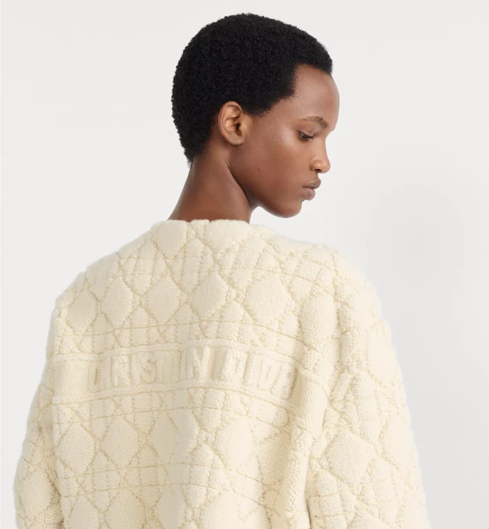 NIGO DIOR DiorAlps Cannage Jacket White Wool-Cashmere Blend Knit #nigo336560
