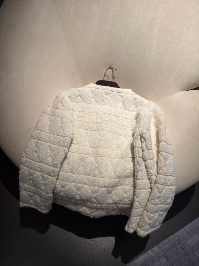 NIGO DIOR DiorAlps Cannage Jacket White Wool-Cashmere Blend Knit #nigo336560