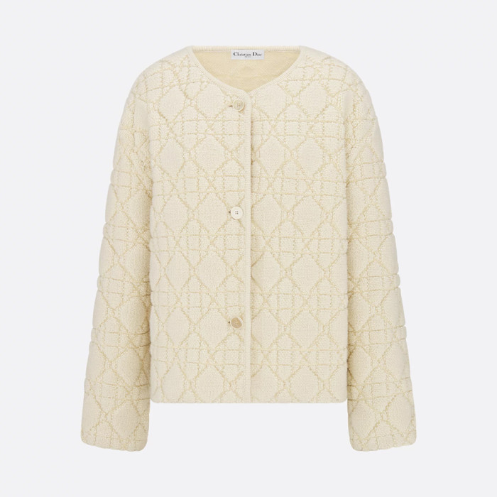 NIGO DIOR DiorAlps Cannage Jacket White Wool-Cashmere Blend Knit #nigo336560