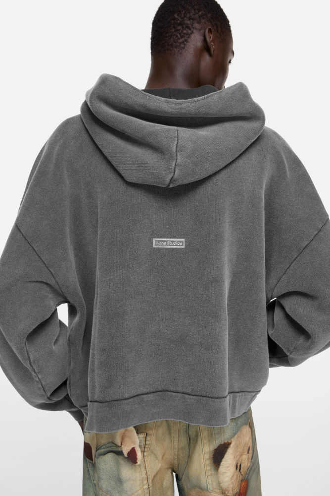 NIGO Acne Studios Hooded Sweater logo patch Faded Black #nigo336605