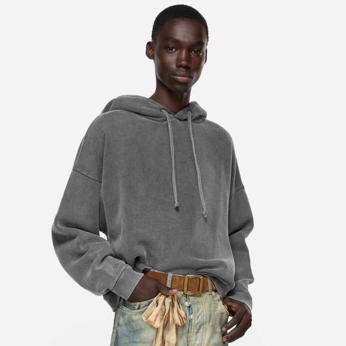 NIGO Acne Studios Hooded Sweater logo patch Faded Black #nigo336605