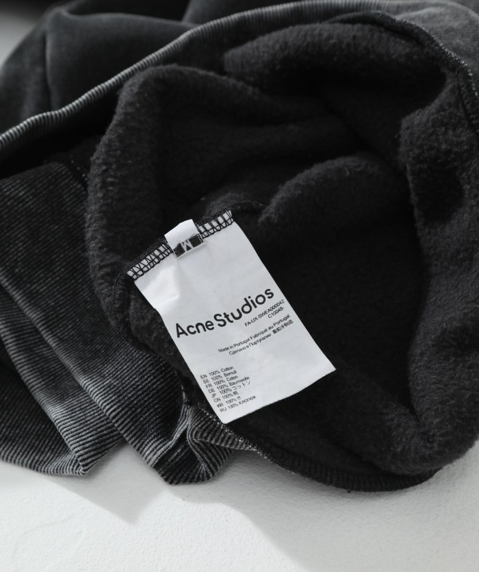 NIGO Acne Studios Hooded Sweater logo patch Faded Black #nigo336605