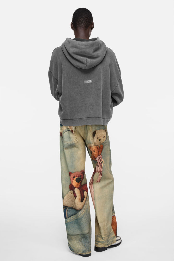 NIGO Acne Studios Hooded Sweater logo patch Faded Black #nigo336605