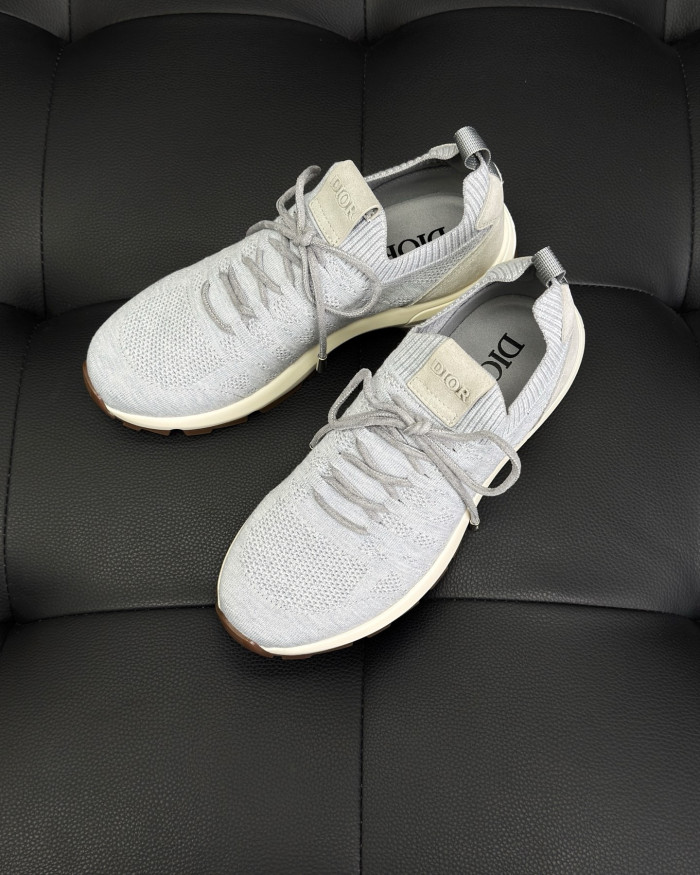 NIGO DIOR B80 Lounge Sneaker Dior Gray Cannage Cashmere Wool and Silk Knit with Dior Gray Suede#nigo336623