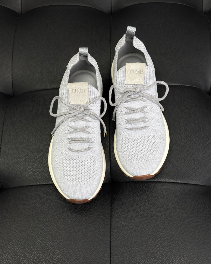 NIGO DIOR B80 Lounge Sneaker Dior Gray Cannage Cashmere Wool and Silk Knit with Dior Gray Suede#nigo336623