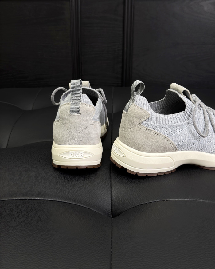 NIGO DIOR B80 Lounge Sneaker Dior Gray Cannage Cashmere Wool and Silk Knit with Dior Gray Suede#nigo336623