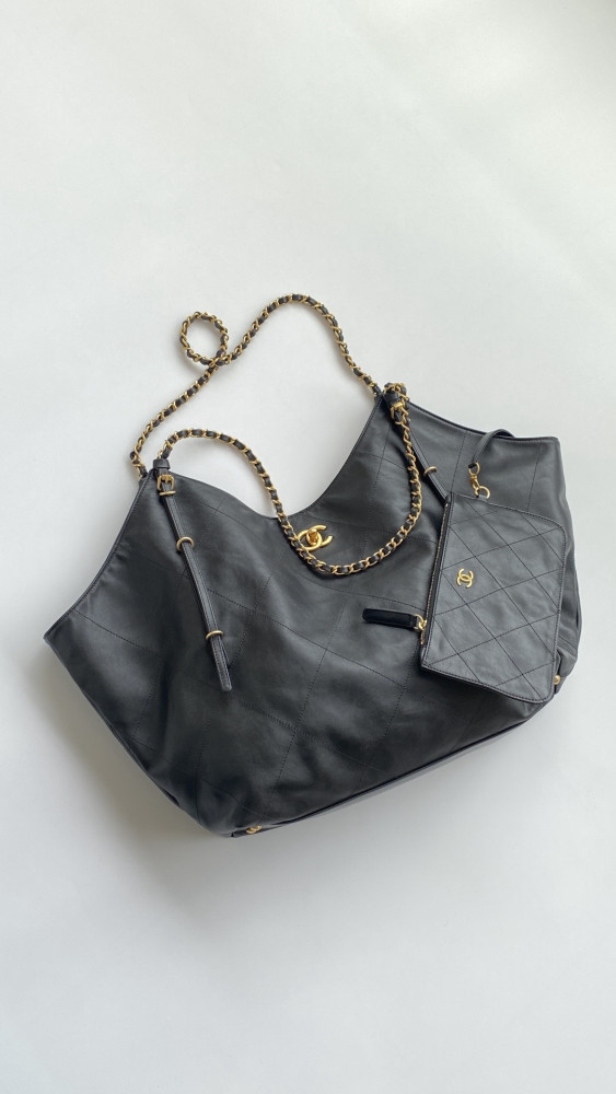 NIGO Chanel Maxi Shopping Bag Calfskin Gold-tone #nigo336627
