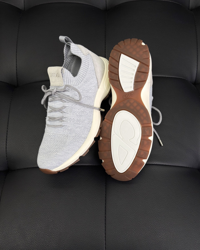 NIGO DIOR B80 Lounge Sneaker Dior Gray Cannage Cashmere Wool and Silk Knit with Dior Gray Suede#nigo336623