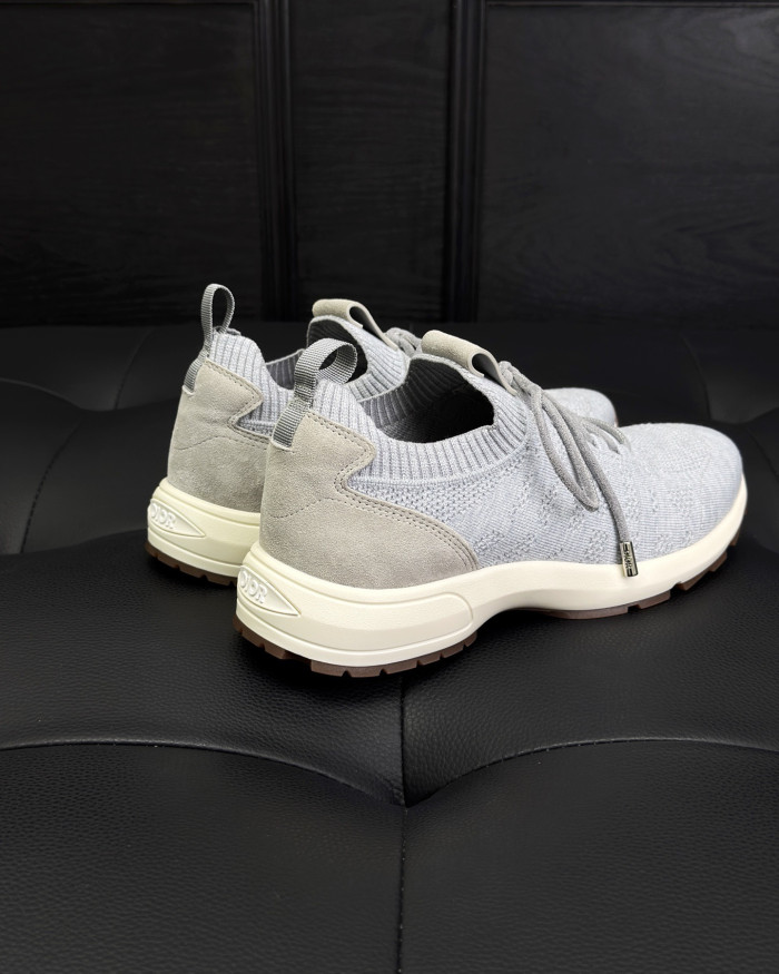 NIGO DIOR B80 Lounge Sneaker Dior Gray Cannage Cashmere Wool and Silk Knit with Dior Gray Suede#nigo336623