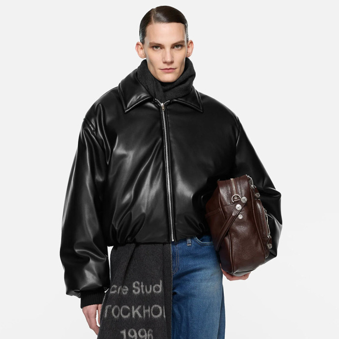 NIGO Acne Studios Hooded faux leather jacket #nigo336625