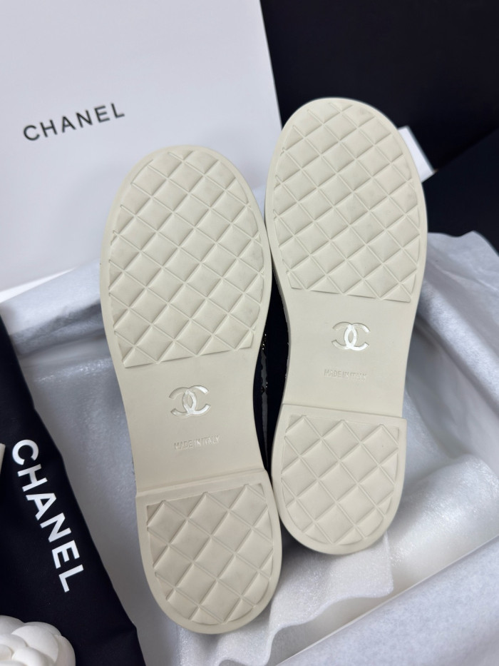 NIGO Chanel Moccasins Suede Calfskin Black Light Gray #nigo336618