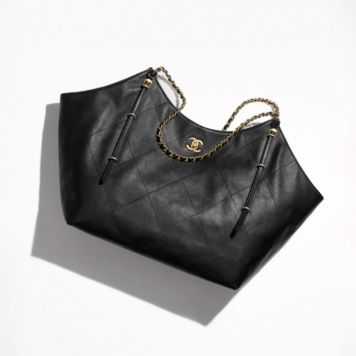 NIGO Chanel Maxi Shopping Bag Calfskin Gold-tone #nigo336627