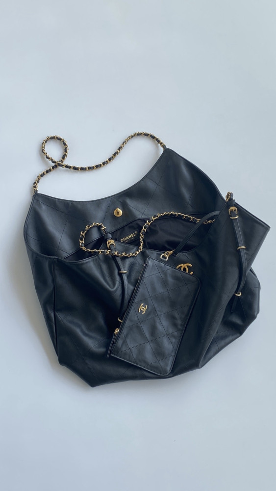 NIGO Chanel Maxi Shopping Bag Calfskin Gold-tone #nigo336627