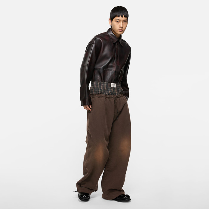 NIGO Acne Studios Layered logo sweatpants Dark Brown #nigo336631