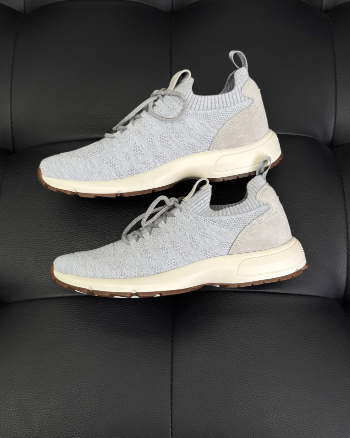 NIGO DIOR B80 Lounge Sneaker Dior Gray Cannage Cashmere Wool and Silk Knit with Dior Gray Suede#nigo336623